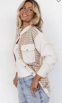 Image 3 of Houndstooth Comfortable Shacket 