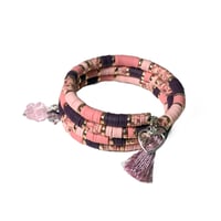 Image 3 of Memory Wire Heishi Bracelet/Heishi Polymer Clay Cuff Bracelet/Stack Bracelet by Lazy Hound Gifts