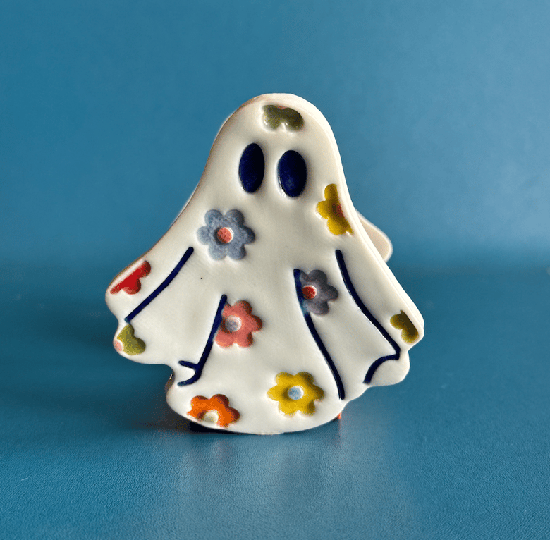 Image of Groovy Ghost Napkin Holder - Orange, Large