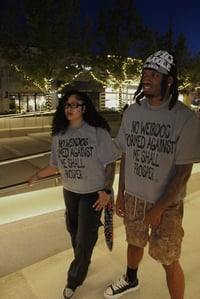 Image 3 of No weirdos tee (grey)