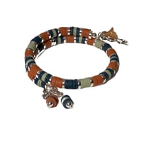 Image 5 of TERRA COTTA & TEAL Heishi Bracelet/Heishi Polymer Clay Bracelet/Stack Bracelet by Lazy Hound Gifts