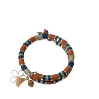 Image 3 of TERRA COTTA & TEAL Heishi Bracelet/Heishi Polymer Clay Bracelet/Stack Bracelet by Lazy Hound Gifts