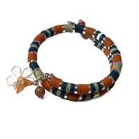 Image 2 of TERRA COTTA & TEAL Heishi Bracelet/Heishi Polymer Clay Bracelet/Stack Bracelet by Lazy Hound Gifts