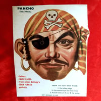 Image 1 of Pancho (The Pirate) - Kelloggs Corn Flakes False Faces mask (1954) - backside (UK)