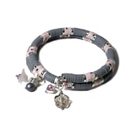 Image 1 of PINK & GRAY  Heishi Bracelet/Heishi Polymer Clay Bracelet/Stack Bracelet by Lazy Hound Gifts