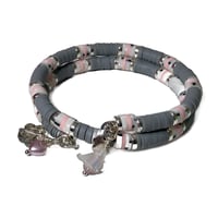 Image 4 of PINK & GRAY  Heishi Bracelet/Heishi Polymer Clay Bracelet/Stack Bracelet by Lazy Hound Gifts