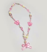 Image 4 of Dainty Pink & Yellow Spring Necklace