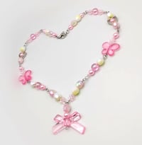 Image 3 of Dainty Pink & Yellow Spring Necklace