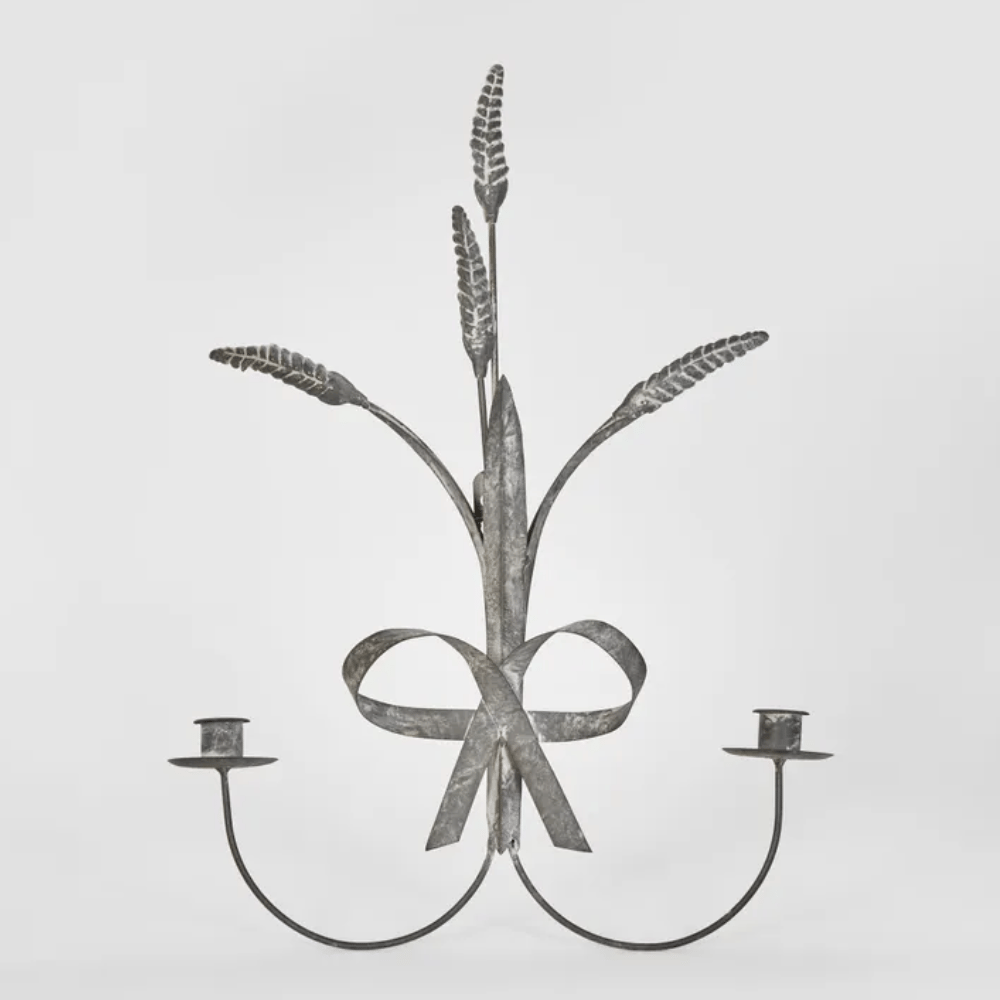 Image of Wheat and Ribbon Candle Sconce