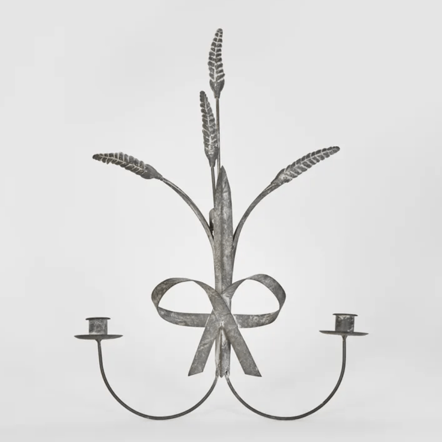 Image of Wheat and Ribbon Candle Sconce