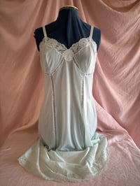 Image 1 of 1950's Crystal Blue Lace n Satin Slip