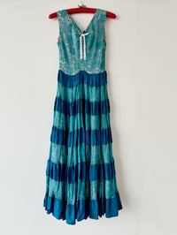 Image 2 of 1930's Turquoise Taffeta and Lace Gown