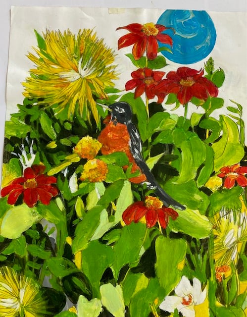 Image of Birds and Flowers