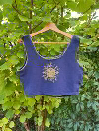 Image 1 of Sunny Crop Top in Navy XL