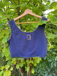 Image 2 of Sunny Crop Top in Navy XL