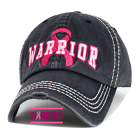 Image 2 of Embroidered Pink Ribbon Warrior Breast Cancer Survivor Baseball Cap