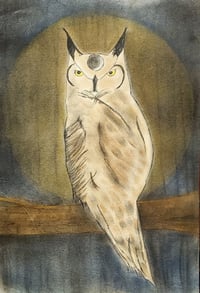 Madame Owl & Mother Moon 11 x 14 Fine Art Print