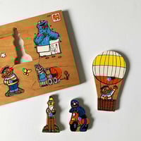 Image 2 of Puzzle bois Rue Sésame Jumbo années 80