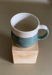 Image 3 of Green and White Mug