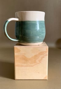 Image 2 of Green and White Mug