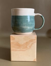 Image 1 of Green and White Mug