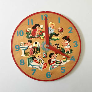 Image of Horloge bois Learn and Play années 70