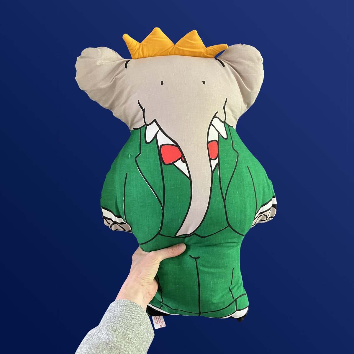 Image of Grand coussin Babar stock neuf années 70