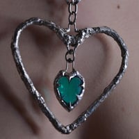 Image 2 of Molten Green Heart Necklace