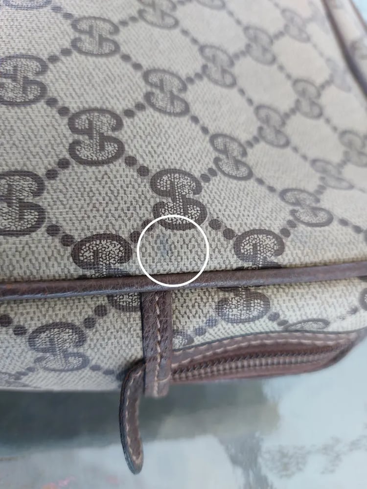 Image of Vintage Gucci brown GG monogram toiletry bag / pouch