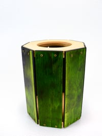 Image 1 of Wooden Multi-Purpose Vase, Decorative Wood Candle Holder, Emerald Green Dymalux Kitchen Utensil