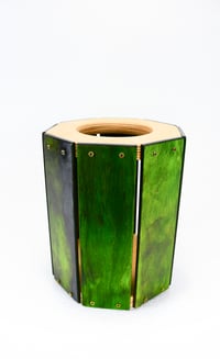 Image 3 of Wooden Multi-Purpose Vase, Decorative Wood Candle Holder, Emerald Green Dymalux Kitchen Utensil