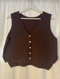 Image 1 of Autumn V-Neck Wide-Shoulder Sleeveless Knitted Wool Coat