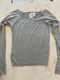Image 1 of Off shoulder top long sleeve grey 