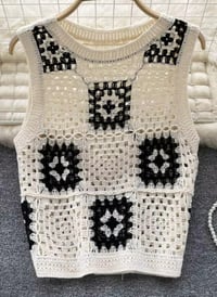 Image 1 of Granny Square Crochet Top White