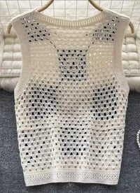 Image 2 of Granny Square Crochet Top White