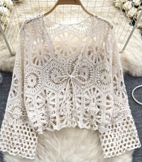 Image 1 of Flower Cardigan Creme 