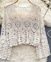 Image 2 of Flower Cardigan Creme 