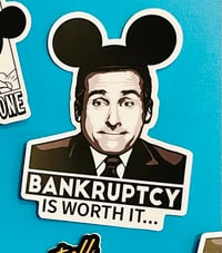 Disney bankruptcy office sticker