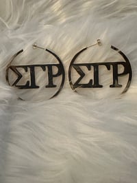 Image 1 of ΣΓΡ Hoop Gold Earrings - Pre-Order