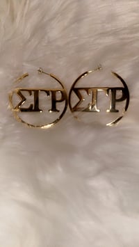 Image 3 of ΣΓΡ Hoop Gold Earrings - Pre-Order