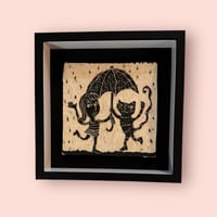 Image 1 of “Rain Dance” porcelain tile in wooden box frame