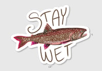 Image 2 of Stay Wet, Trout, 3"x4" Vinyl Sticker