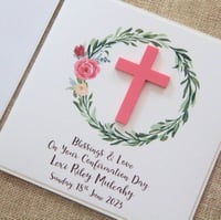 Image 1 of Confirmation Card. Personalised Confirmation Card for Girl.