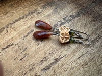 Image 4 of Trio earrings. Sterling, stones, vintage bone. 