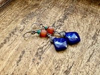 Image 3 of Lápis Lazuli, Turquoise and Carnelian . Sterling silver construction 