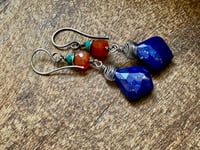 Image 6 of Lápis Lazuli, Turquoise and Carnelian . Sterling silver construction 