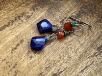 Image 7 of Lápis Lazuli, Turquoise and Carnelian . Sterling silver construction 