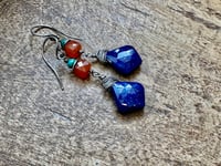 Image 14 of Lápis Lazuli, Turquoise and Carnelian . Sterling silver construction 