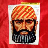 Image 1 of Blackbeard (Captain Teach) - Kelloggs Corn Flakes Pirate Cut Outs mask (1950s) - backside 