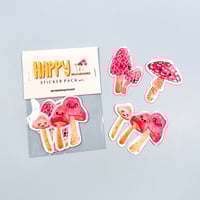 Image 1 of happy mushrooms sticker packs